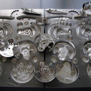 Parts machined on one side and ready for moulding using Weiguss alloy to machine second side